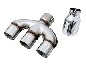 Honda Civic Si Performance Exhaust - AWE Tuning - Dual-to-Triple Tip Conversion Kit - Chrome Silver - `17-`20